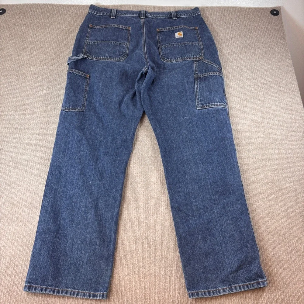 Carhartt Loose Fit Carpenter Jeans Blue Denim BD4941-M Mens 36x32 - Picture 6 of 10